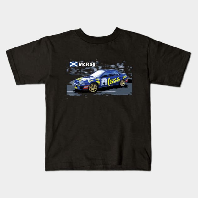 Colin McRae 555 Kids T-Shirt by cowtown_cowboy